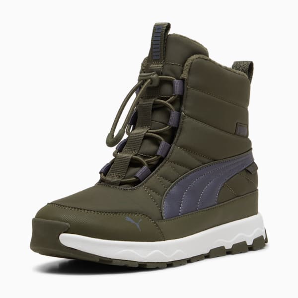 Botas PUMA Evolve Puretex para niños grandes, Dark Olive-Galactic Gray-PUMA White, extralarge