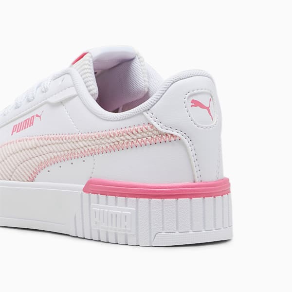 Zapatos deportivos Carina 2.0 Corduroy para jóvenes, PUMA White-Frosty Pink-Strawberry Burst, extralarge
