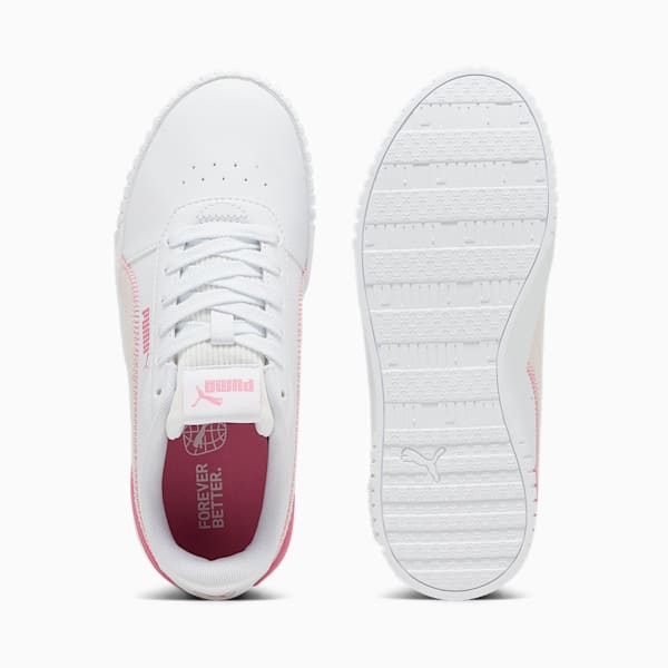 Zapatos deportivos Carina 2.0 Corduroy para jóvenes, PUMA White-Frosty Pink-Strawberry Burst, extralarge