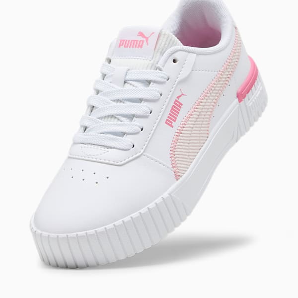 Carina 2.0 Corduroy Big Kids' Sneakers, PUMA White-Frosty Pink-Strawberry Burst, extralarge