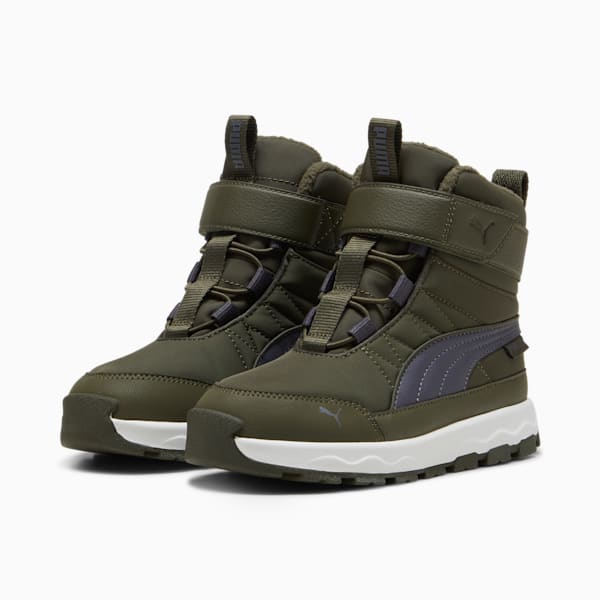 Botas PUMA Evolve Puretex para niños, Dark Olive-Galactic Gray-PUMA White, extralarge
