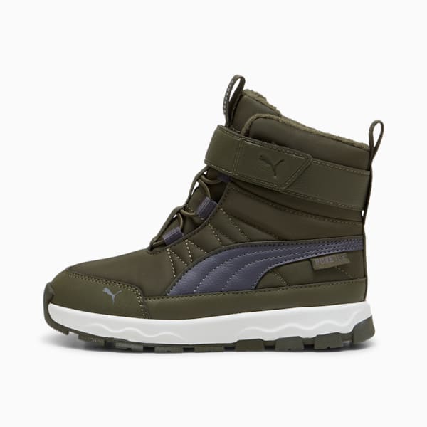 Botas PUMA Evolve Puretex para niños, Dark Olive-Galactic Gray-PUMA White, extralarge
