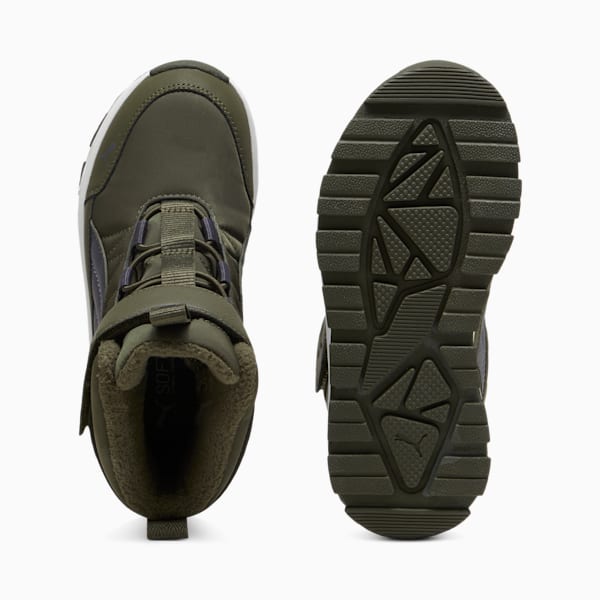 Botas PUMA Evolve Puretex para niños, Dark Olive-Galactic Gray-PUMA White, extralarge