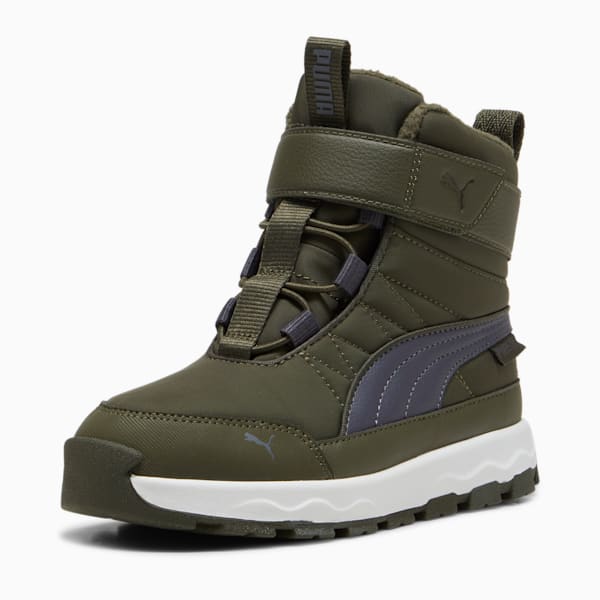 Botas PUMA Evolve Puretex para niños, Dark Olive-Galactic Gray-PUMA White, extralarge