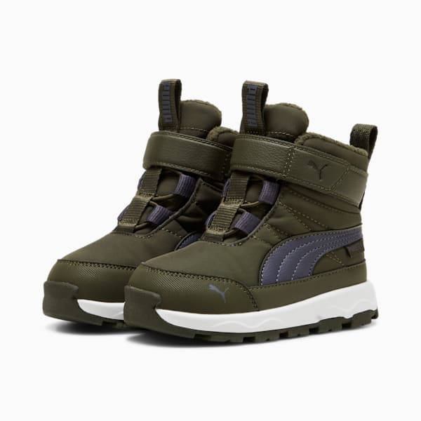 Botas PUMA Evolve para infantes, Dark Olive-Galactic Gray-PUMA White, extralarge