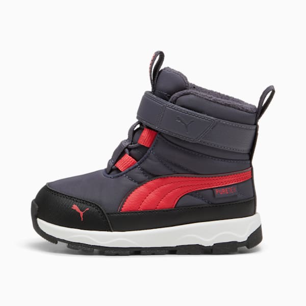 Botas PUMA Evolve para infantes, Galactic Gray-Tart Cherry-PUMA Black, extralarge