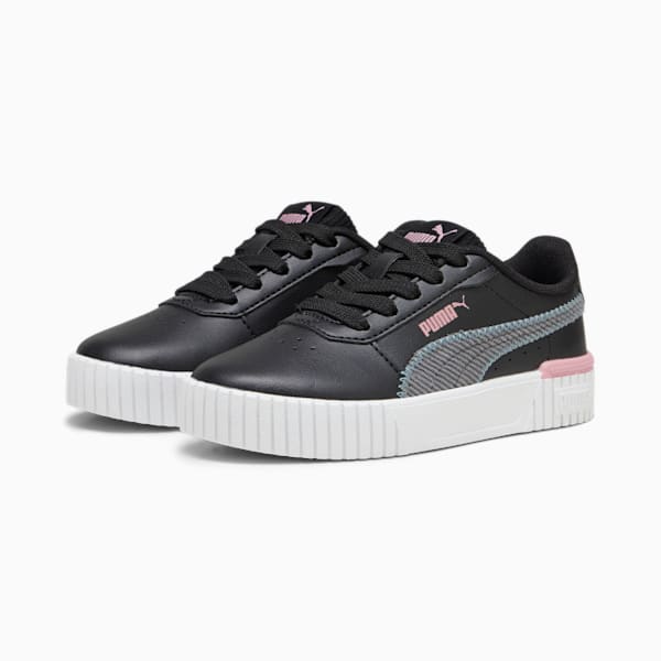 キッズ ガールズ プーマ キャリーナ 2.0 コーヂュロイ スニーカー 17-21cm, PUMA Black-Cool Dark Gray-Bold Blue-Future Pink-PUMA White, extralarge-JPN