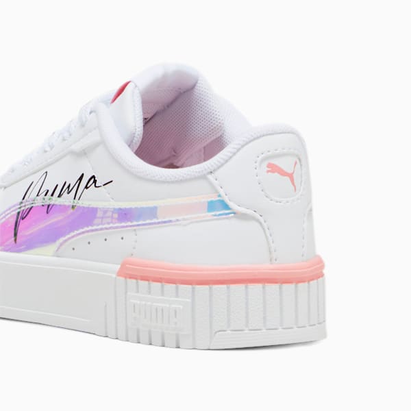 Carina 2.0 Crystal Wing Little Kids' Sneakers, PUMA White-Peach Smoothie-PUMA Black, extralarge