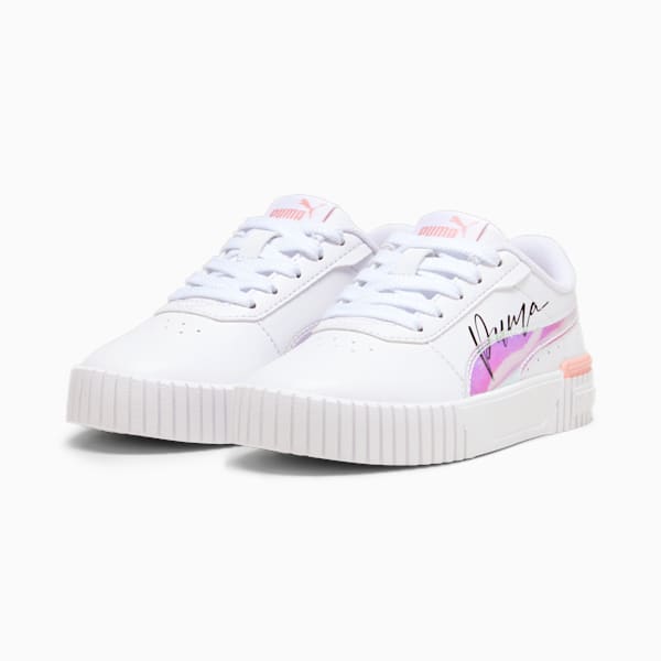 Carina 2.0 Crystal Wing Kids' Sneakers, PUMA White-Peach Smoothie-PUMA Black, extralarge-IDN