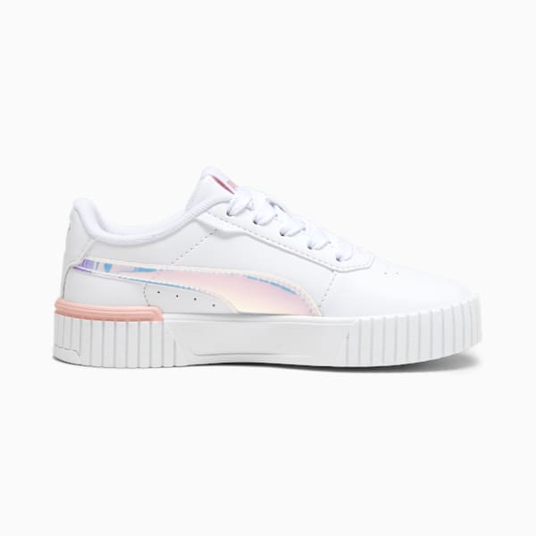 Tenis Carina 2.0 Crystal Wing Little Kids', PUMA White-Peach Smoothie-PUMA Black, extralarge