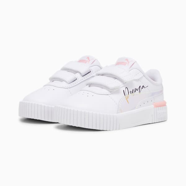 Carina 2.0 Crystal Wing Toddlers' Sneakers, PUMA White-Peach Smoothie-PUMA Black, extralarge