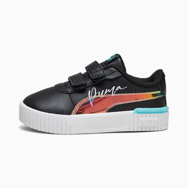 ベビー ガールズ プーマ キャリーナ 2.0 クリスタル ウィングス V インファント スニーカー 13-16cm, PUMA Black-Team Aqua-PUMA White, extralarge-JPN