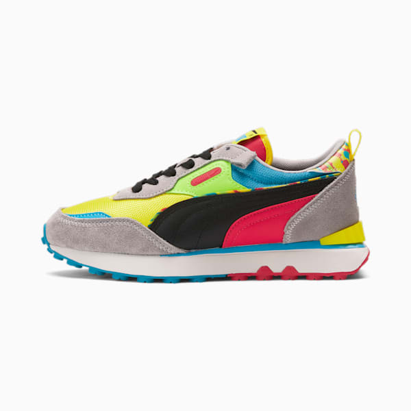 Zapatos deportivos Rider FV Charcoal & Paint para niños grandes, Speed Yellow-PUMA Black