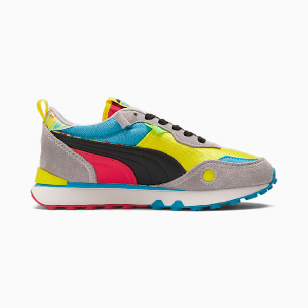Zapatos deportivos Rider FV Charcoal & Paint para niños grandes, Speed Yellow-PUMA Black