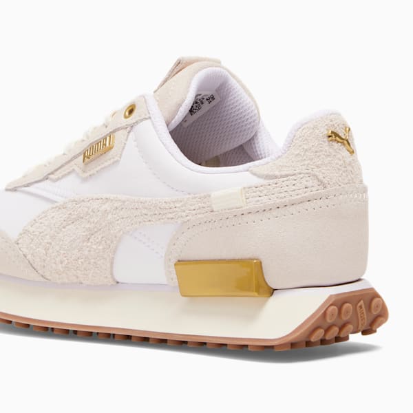 Future Rider PEB Women's Sneakers, PUMA White-Frosted Ivory-Puma Team Gold, extralarge