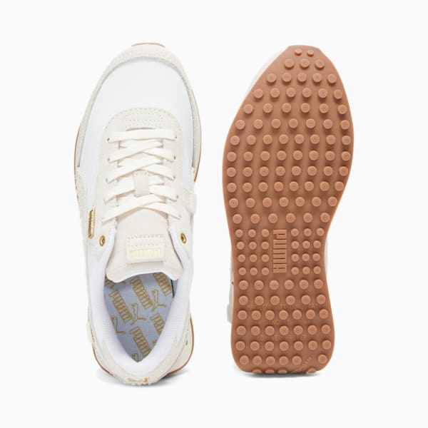 Future Rider PEB Women's Sneakers, PUMA White-Frosted Ivory-Puma Team Gold, extralarge