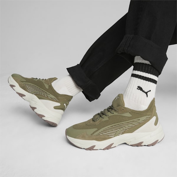 ユニセックス プーマ インジェクター ニット アリド デザート スニーカー, PUMA Olive-Alpine Snow, extralarge-JPN