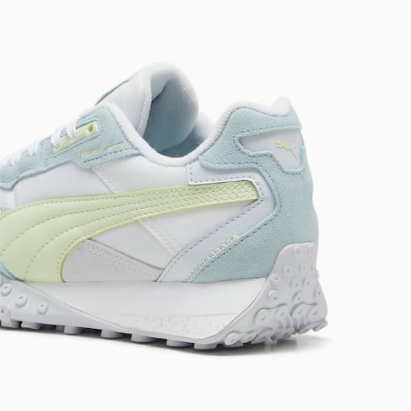 Blktop Rider Suede Sneakers, PUMA White-Green Illusion, extralarge-IND