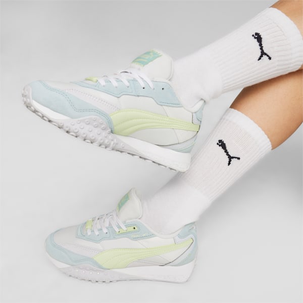 Blktop Rider Suede Sneakers, PUMA White-Green Illusion, extralarge-IND