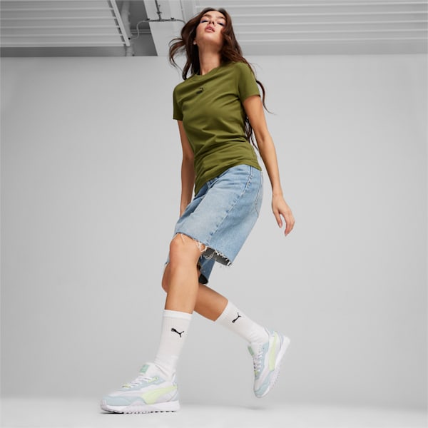 Blktop Rider Suede Sneakers, PUMA White-Green Illusion, extralarge-IND