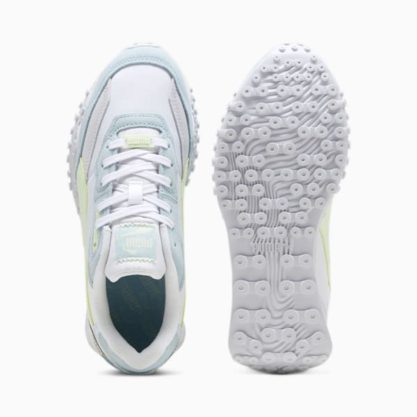 Blktop Rider Suede Sneakers, PUMA White-Green Illusion, extralarge-IND