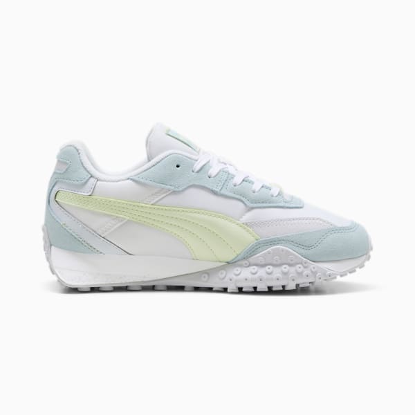 Blktop Rider Suede Sneakers, PUMA White-Green Illusion, extralarge-IND