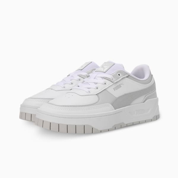 Cali Dream Leather Women's Sneakers, PUMA White-Feather Gray, extralarge-IND