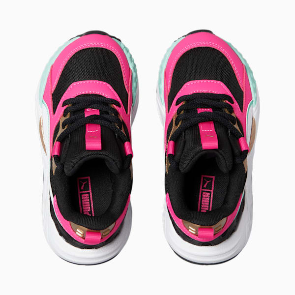 Zapatos deportivos RS-TRCK Vacay Queen para niños pequeños , PUMA Black-PUMA White-Glowing Pink