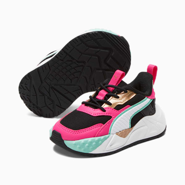 Zapatos deportivos RS-TRCK Vacay Queen AC para bebés , PUMA Black-PUMA White-Glowing Pink, extragrande