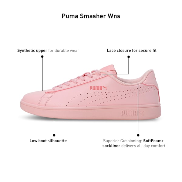 Smasher Women's Sneakers, Rose Dust, extralarge-IND