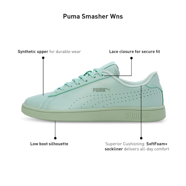 Smasher Women's Sneakers, Green Fog, extralarge-IND