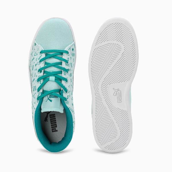 Smash Tex Women's Sneakers, Eggshell Blue-Green Lagoon-PUMA White, extralarge-IND