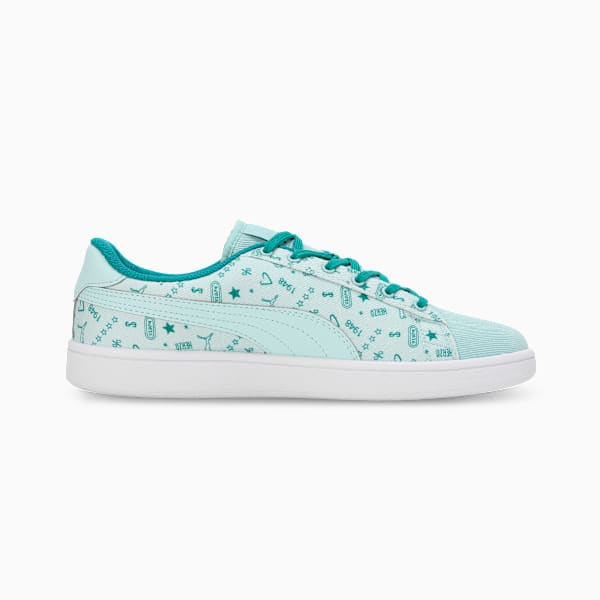 Smash Tex Women's Sneakers, Eggshell Blue-Green Lagoon-PUMA White, extralarge-IND