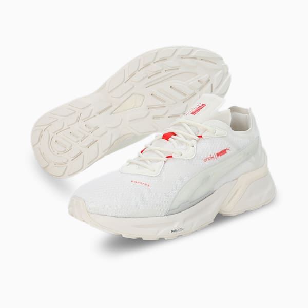 one8 Virat Kohli PWRFRAME Aerogram Unisex Sneakers, Warm White-PUMA Red
