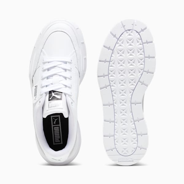 Tenis iridiscentes Mayze Stack para adolescentes, PUMA White-PUMA Silver, extralarge