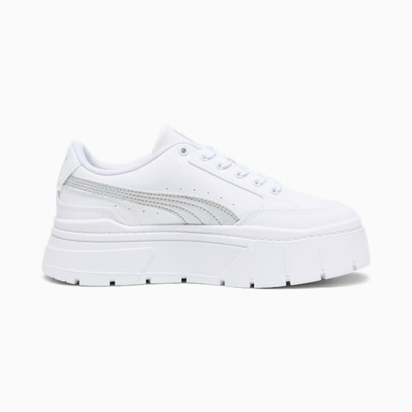 Mayze Stack Iridescent Big Kids' Sneakers, PUMA White-PUMA Silver, extralarge