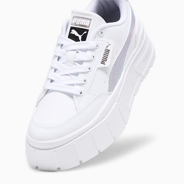 Mayze Stack Iridescent Big Kids' Sneakers, PUMA White-PUMA Silver, extralarge