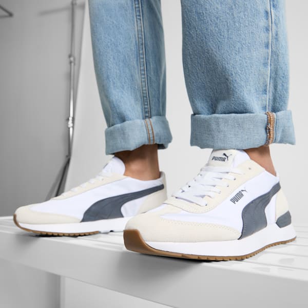 Tenis para hombre R78 Wind Nylon, PUMA White-Glacial Gray-Frosted Ivory, extralarge