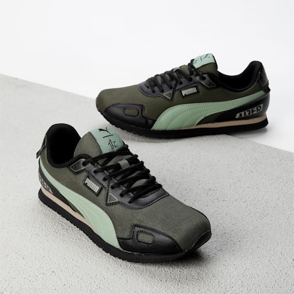 PUMA TRIGUST x1DER Men's Sneakers, Green Moss-Puma Black-Dusty Green, extralarge-IND
