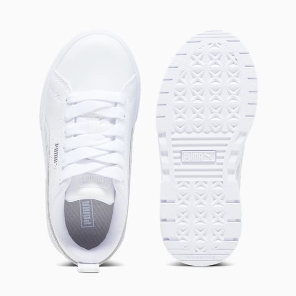 Mayze Snake Little Kids' Sneaker, PUMA White-Feather Gray, extralarge