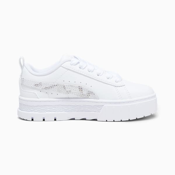 Mayze Snake Little Kids' Sneaker, PUMA White-Feather Gray, extralarge