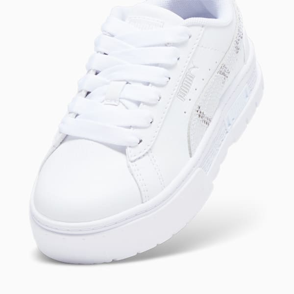 Mayze Snake Little Kids' Sneaker, PUMA White-Feather Gray, extralarge