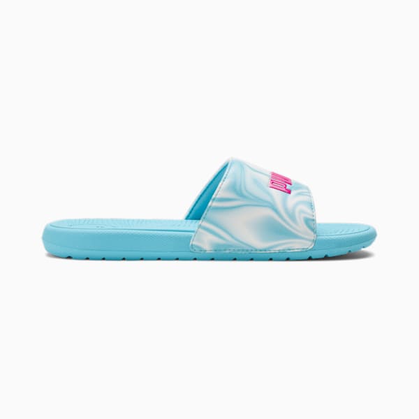 Cool Cat 2.0 Little Kids' Slides, Hero Blue-PUMA White-Ravish, extralarge