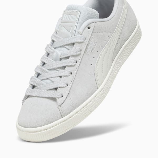 Suede Classic Selflove Women's Sneakers, Ash Gray-Frosted Ivory, extralarge