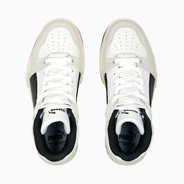 Tenis Slipstream Hi Heritage para adolescentes, PUMA White-Feather Gray-PUMA Black, extralarge