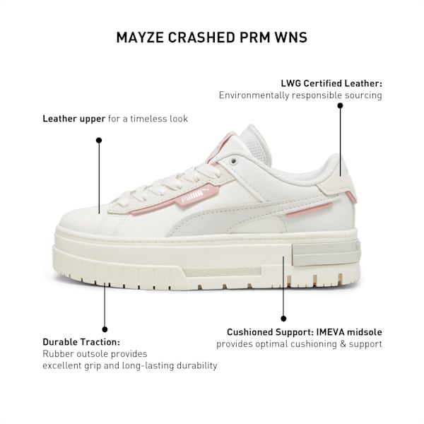 Mayze Crashed PRM Women's Sneakers, Warm White, extralarge-IND