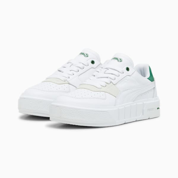 ウィメンズ プーマ CALI コート マッチ スニーカー, PUMA White-Archive Green, extralarge-JPN