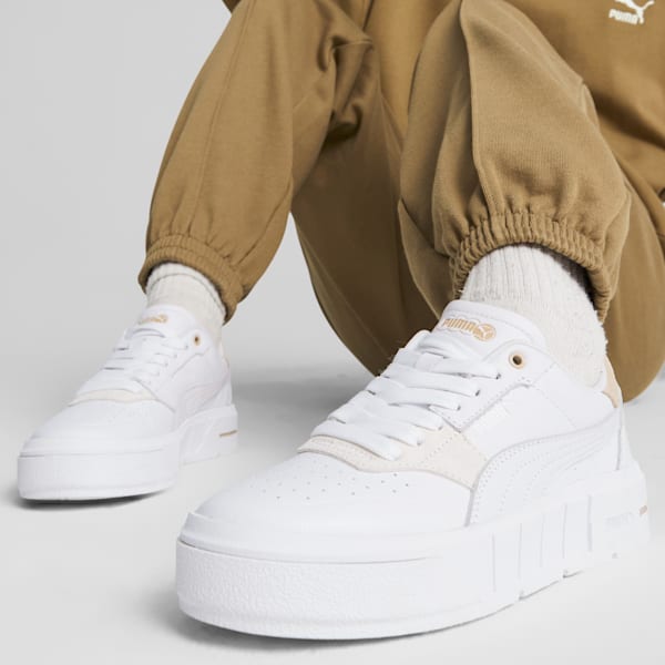 ウィメンズ プーマ CALI コート マッチ スニーカー, PUMA White-Granola, extralarge-JPN