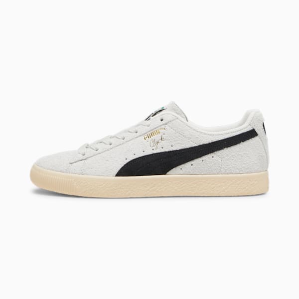 Clyde Hairy Suede Sneakers, Sedate Gray-Cashew, extralarge-IND