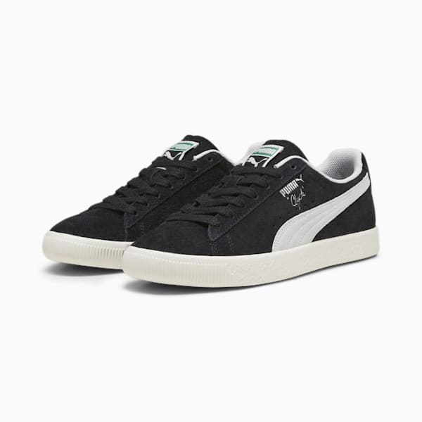 Clyde Hairy Suede Sneakers, PUMA Black-Frosted Ivory, extralarge-GBR